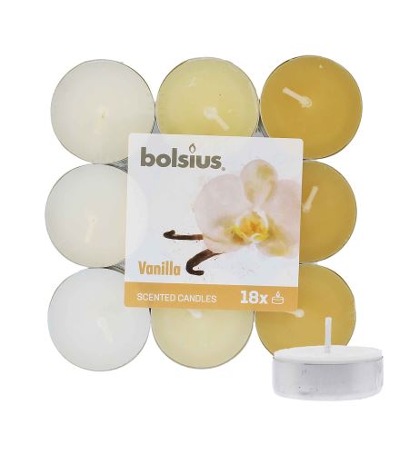 Bolsius Scented Tealights Vanilla 4h čajová svíčka 18 ks