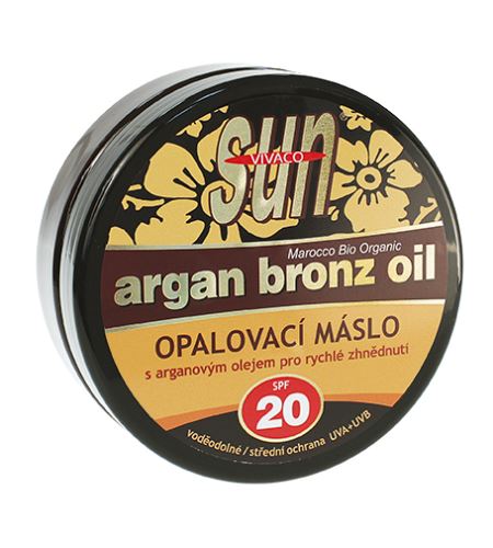 Vivaco SUN Argan Bronz Oil opalovací máslo s bio arganovým olejem SPF 20 200 ml