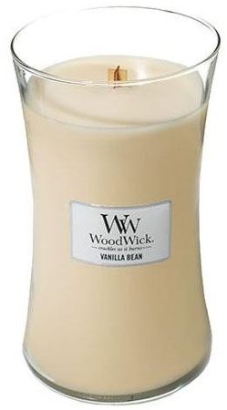 WoodWick Vanilla Bean vonná svíčka s dřevěným knotem 609,5 g