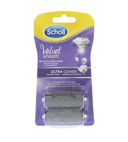 Scholl Velvet Smooth náhradní hlavice s diamantovými krystalky ultra drsná 2 ks