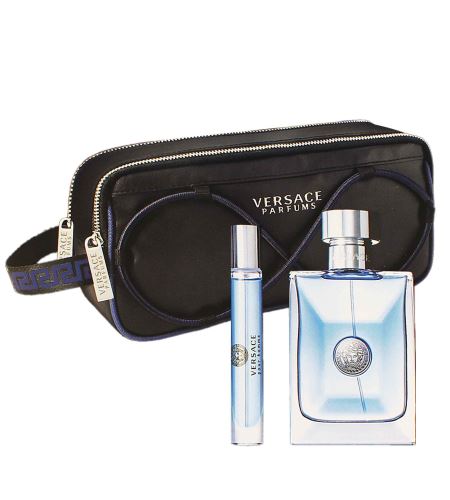 Versace Pour Homme dárková sada pro muže toaletní voda 100 ml + toaletní voda 10 ml + kosmetická taška