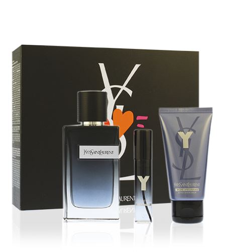 Yves Saint Laurent Y parfémovaná voda 100 ml + balzám po holení 50 ml + parfémovaná voda 10 ml pro muže dárková sada