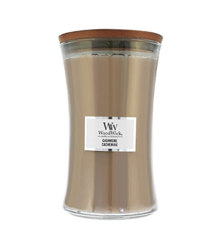 WoodWick Sklo velké/Cashmere vonná svíčka s dřevěným knotem 609,5 g