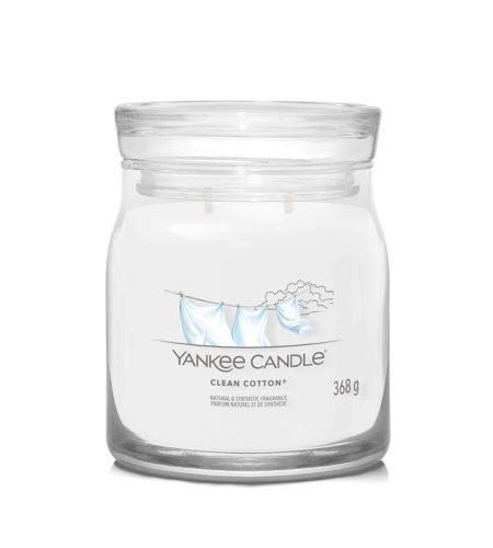 Yankee Candle Clean Cotton signature svíčka střední 368 g