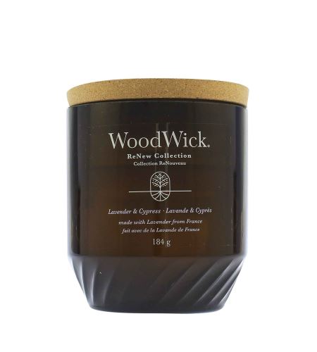 WoodWick ReNew Lavender & Cypress svíčka střední 184 g