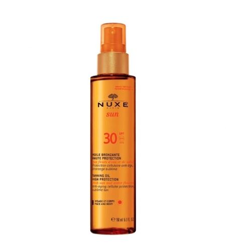 Nuxe Sun bronzující olej na opalování na obličej a tělo SPF 30 150 ml