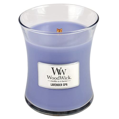 WoodWick Lavender Spa vonná svíčka s dřevěným knotem 275 g