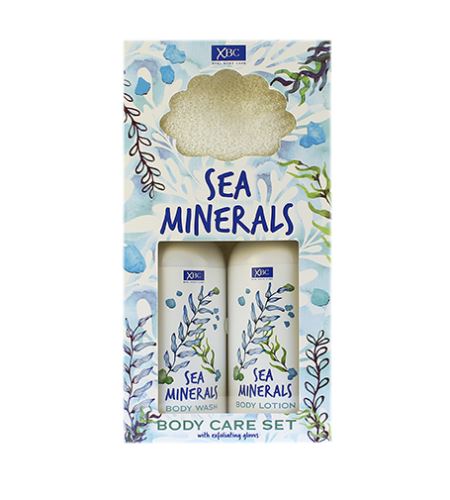 Xpel Sea Minerals Body Care Set dárková sada sprchový gel Sea Minerals 300 ml + tělové mléko Sea Minerals 300 ml + exfoliační rukavice