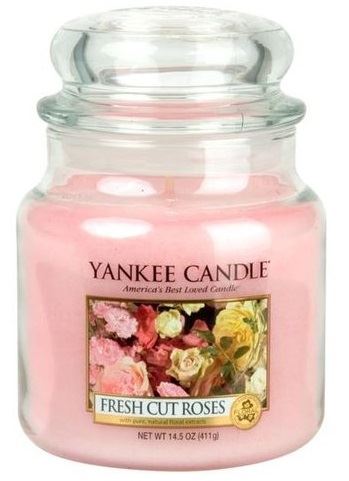Yankee Candle Fresh Cut Roses vonná svíčka 411 g