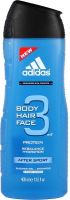 Adidas After Sport 3in1 sprchový gel pro muže 400 ml