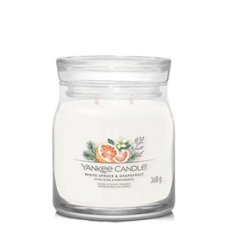 Yankee Candle White Spruce & Grapefruit signature svíčka střední 368 g