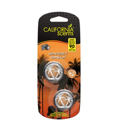 California Scents Mini Diffuser Monterey Vanilla vůně do auta 2 x 3 ml