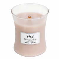 WoodWick Vanilla &amp; Sea Salt vonná svíčka s dřevěným knotem 275 g