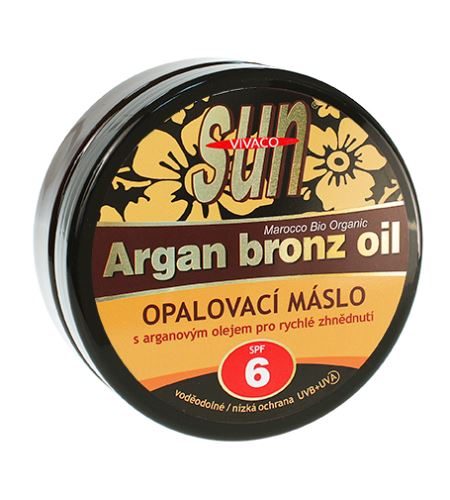 Vivaco SUN Argan Bronz Oil opalovací máslo s bio arganovým olejem SPF 6 200 ml