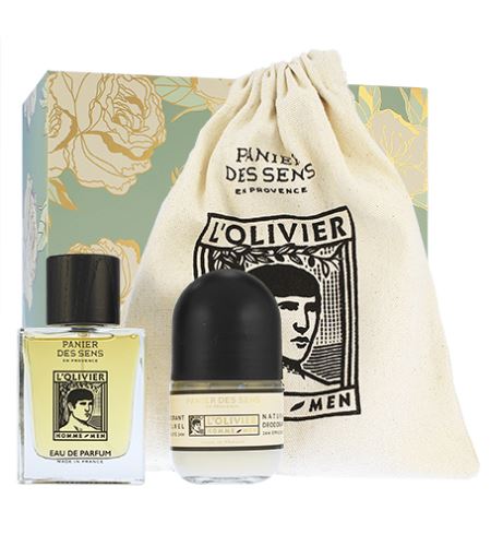 Panier Des Sens L'Olivier parfémovaná voda 50 ml + deodorant roll-on 50 ml + bavlněný sáček dárková sada Pro muže