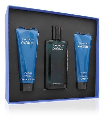 Davidoff Cool Water dárková sada pro muže toaletní voda 125 ml + sprchový gel 75 ml + balzám po holení 75 ml